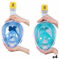 Snorkelmasker met steun voor sportcamera AquaSport Blauw Turkoois (4 Stuks)