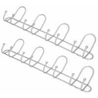 2x wandkapstok - 4-haaks - verchroomd aluminium - 15 x 53,5 cm - kapstok