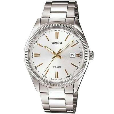 Horloge Heren Casio DATE - SILVER, GOLD INDEXES (Ø 39 mm)