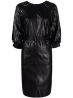 Karl Lagerfeld robe ceinturée en cuir artificiel - Noir