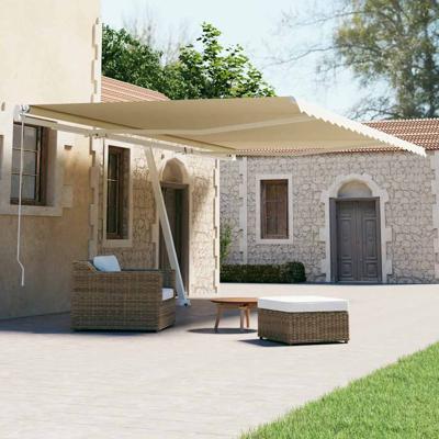 Luifel vrijstaand automatisch 600x300 cm crèmekleurig