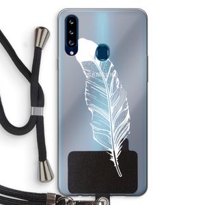 Pluim: Samsung Galaxy A20s Transparant Hoesje met koord