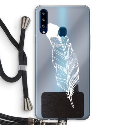 Pluim: Samsung Galaxy A20s Transparant Hoesje met koord