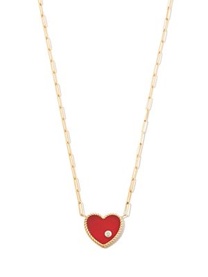 Yvonne Léon collier à pendentif cœur serti de diamant - Or