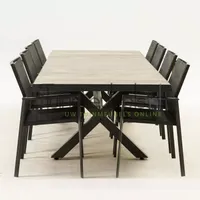 Tuinset Dealia met Castilla negro kruispoot 240cm tafel - thumbnail