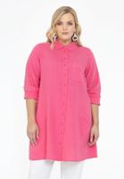 Yoek Blouse met zakken LINNEN | Roze | Maat 58/60