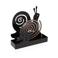 Steun voor anti-muggen spiralen Versa Zwart Metaal 5 x 17 x 17 cm Slak