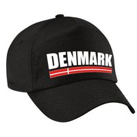 Denmark supporter pet / cap Denemarken zwart volwassenen - thumbnail