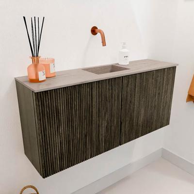 Toiletmeubel Mondiaz Joya Dlux | 90 cm | Meubelkleur Shadow | Faye wastafel Saba Wasbak Midden | Zonder kraangat(en)