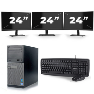 Dell Optiplex 790 Desktop - Intel Core i7-2e Generatie - 16GB RAM - 512GB SSD - Windows 10 + 3x 24 inch Monitor