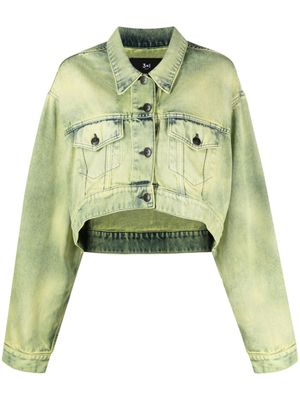 3x1 veste crop à motif tie-dye - Vert