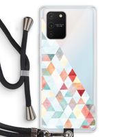 Gekleurde driehoekjes pastel: Samsung Galaxy S10 Lite Transparant Hoesje met koord