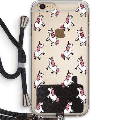 Eenhoorns overal: iPhone 6 PLUS / 6S PLUS Transparant Hoesje met koord