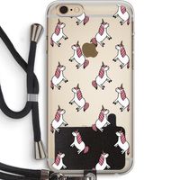 Eenhoorns overal: iPhone 6 PLUS / 6S PLUS Transparant Hoesje met koord