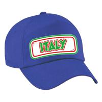 Verkleed feest pet - blauw - Italie - landen thema - zonneklep pet - volwassenen