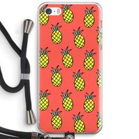 Ananas: iPhone 5 / 5S / SE Transparant Hoesje met koord