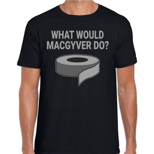 Mac Gyver duct tape t-shirt zwart voor heren