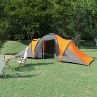 VidaXL Tent 6-persoons grijs en oranje