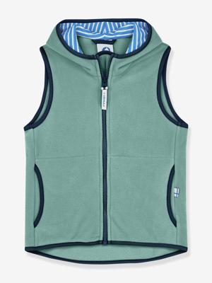 Fleece kindervest POPPELI FINKID, zip-in binnenjas turquoiseblauw