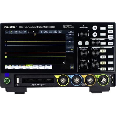 VOLTCRAFT DOV1254F LA Digitale oscilloscoop 125 MHz 4-kanaals 1.25 GSa/s 100 Mpts 12 Bit Digitaal geheugen (DSO), Functiegenerator, Logic-analyser 1 stuk(s)