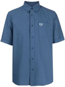 Fred Perry chemise en coton à logo brodé - Bleu