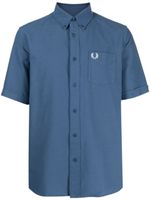 Fred Perry chemise en coton à logo brodé - Bleu