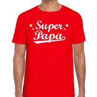 Super papa cadeau t-shirt rood voor heren