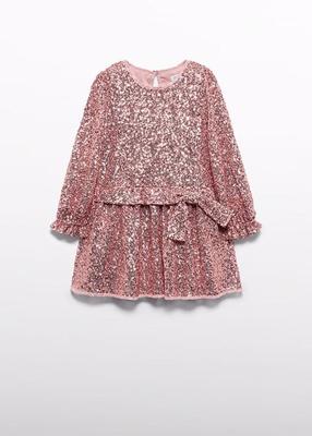 Abel & Lula winter jurk meisjes - roze - pailletten