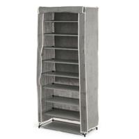 Schoenenrek Kipit Zwart Grijs Stof Plastic 58 x 32 x 157 cm