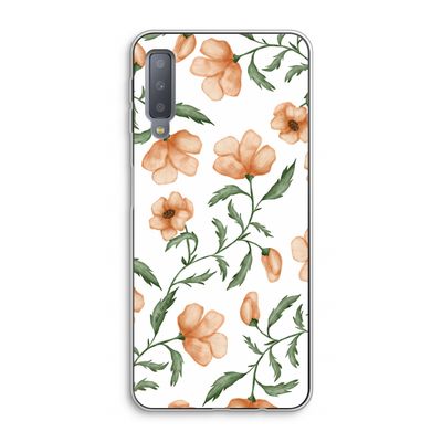 Peachy flowers: Samsung Galaxy A7 (2018) Transparant Hoesje