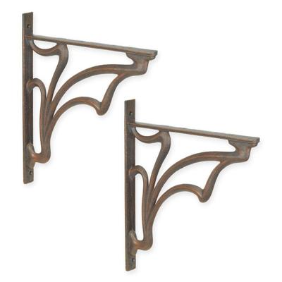 A PAIR OF CAST IRON ART NOUVEAU WALL BRACKETS