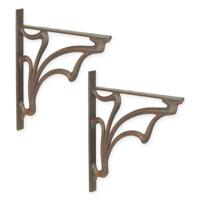 A PAIR OF CAST IRON ART NOUVEAU WALL BRACKETS