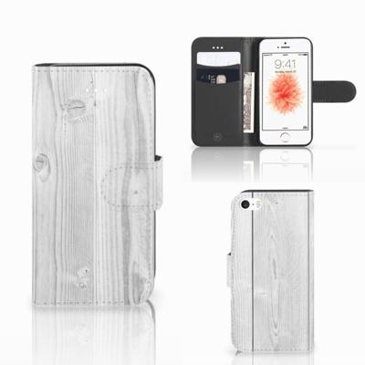 Apple iPhone 5 | 5s | SE | Book Style Case | White Wood