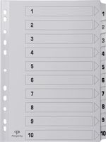 Pergamy tabbladen met indexblad, ft A4, 11-gaatsperforatie, karton, set 1-10