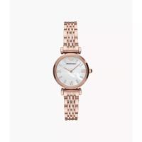 Emporio Armani Rosegoudkleurig stalen dameshorloge met twee wijzers - Rosegoud AR11316