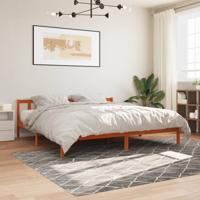 Bedframe zonder matras massief grenenhout wasbruin 200x200 cm