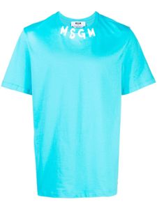 MSGM t-shirt en coton à logo imprimé - Bleu