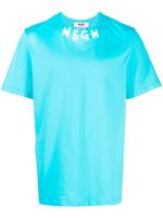 MSGM t-shirt en coton à logo imprimé - Bleu