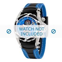 Festina horlogeband F16272-6 Leder Zwart 22mm + blauw stiksel