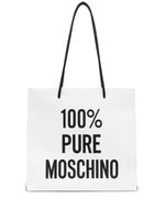 Moschino sac cabas en cuir à logo imprimé - Blanc