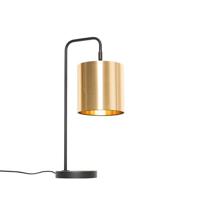 QAZQA Moderne tafellamp zwart met goud - Lofty