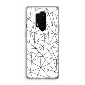 Geometrische lijnen zwart: OnePlus 8 Pro Transparant Hoesje