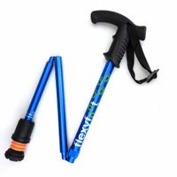 Flexyfoot wandelstok Blauw opvouwbaar met Derby handvat