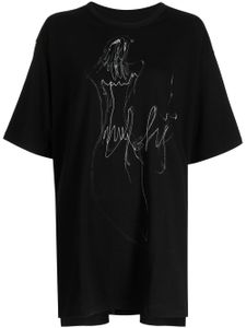 Yohji Yamamoto t-shirt imprimé à manches courtes - Noir