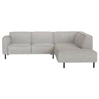 Leen Bakker - Hoekbank Madison Rechts - Maggy - Licht - Stof - Grijs - 230x258x77 Cm