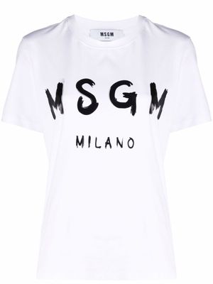 MSGM t-shirt à logo imprimé - Blanc