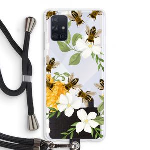 No flowers without bees: Samsung Galaxy A71 Transparant Hoesje met koord