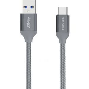 Nevox 1480 2m USB A USB C Grijs USB-kabel