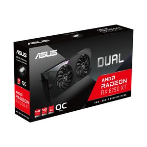 Asus AMD Radeon RX 6750 XT Videokaart Dual Overclocked 12 GB GDDR6-RAM PCIe HDMI, DisplayPort