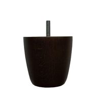 Ronde donkerbruine houten meubelpoot 8 cm (M8)